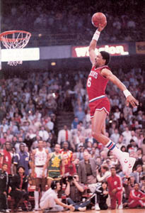 Dr. J Takes Off From The Free Throw Line